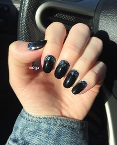 Blackened Sapphire nail art. Sapphire Nails, Sapphire