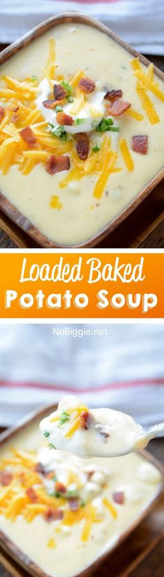 loaded baked potato soup with bacon and cheese