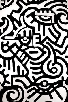 a black and white drawing with swirls on it