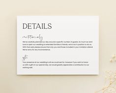 modern wedding details card Dress Code Invitation Cards, Wedding Detail Cards, Modern Wedding Details, Wedding Invitation Details Card, Charming Wedding, Invitation Maker, Dress Code Wedding, Wedding Details Card, Vow Book