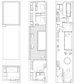 three floor plans for a two story house