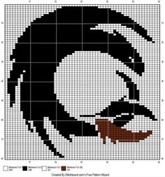 a cross stitch pattern with an image of a woman's face in black and white