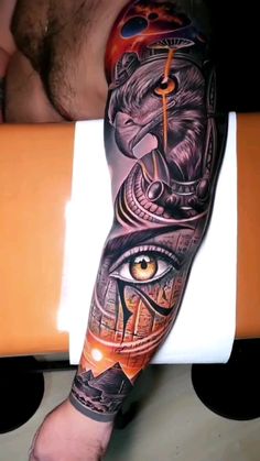 a man's arm with an all seeing eye tattoo on it