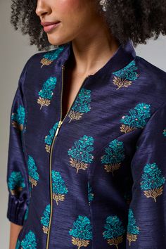 This exquisite piece from our Fitted Jacket Blouse collection is a harmonious blend of luxurious fabric and intricate craftsmanship, designed to elevate your style with its refined beauty.  Crafted from premium raw silk, this fitted jacket blouse features a stunning aquamarine hue that evokes the tranquility of clear waters. The delicate embroidery, meticulously woven into the fabric, adds a touch of artistic flair and sophistication, making this piece a true work of art.  The tailored fit of th Jacket Blouse, Peplum Blazer, Blazer Jackets For Women, Delicate Embroidery, Fitted Jacket, August Birthstone Jewelry, Luxurious Fabric, Gifts For New Mums, Pearl Jewellery Earrings