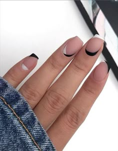 Black And White Nail, Gel Nail Art Designs, Short Square Nails, Almond Acrylic Nails, Cute Gel Nails, Her Nails, Short Acrylic Nails Designs, White Nail, Short Nail Designs