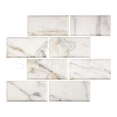 Calacatta Gold Italian Premium Marble 3X6 Deep - Beveled Polished - Honed - SurfacesGalorePolished Tile Options, Countertops Bathroom, Versailles Pattern, Absolute Black Granite, Calacatta Gold Marble, Bathroom Floors, Marble Collection, Luxury Floor, Travertine Marble