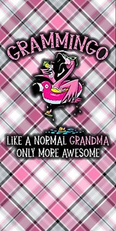 a pink and white plaid pattern with the words grammingo like a normal grandma only more awesome