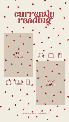 a book cover with hearts and the words currently reading