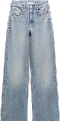 Casual Blue Zara Jeans, Zara Casual Blue Jeans, High Rise Wide Leg Jeans, Zara Jeans, Wide Leg Jeans, Leg Jeans, Wide Leg, High Rise, Size 2