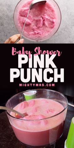 baby shower pink punch in a glass bowl