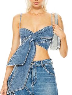 This bralette is made of high-quality denim and has a snug fit that complements your silhouette while keeping you comfy all day. Its adaptable design lets you pair it with a wide range of bottoms. The bowknot decorations on the jeans pockets provide a sense of beauty and fashion style. SPECIFICATIONS Decoration: PATCHWORK Style: Casual Material: COTTON Elasticity: Non-Stretch Fabric Type: Woven Fit Type: Straight Leg Pant Length(cm): Ankle-Length Pants Fabric content: 31% (inclusive) - 50% (inclusive) Collar: Square Collar Waist: Mid Waist Closure Type: Pullover Material Composition: synthetic fiber Pant Closure Type: zipper fly SIZES VESTS:Bust:82cm, Waist:74cm, Length:22cmM:Bust:86cm, Waist:78cm, Length:23cmL:Bust:92cm, Waist:84cm, Length:24cmXL:Bust:98cm, Waist:90cm, Length:25cmPANTSS:W Chic Cropped Denim Blue Crop Top, Chic Denim Blue Cropped Crop Top, Chic Denim Blue Cotton Crop Top, Chic Stretch Denim Crop Top, Chic Cropped Denim Top, Stretch Denim Blue Crop Top, High Waist Denim Blue Cotton Crop Top, Summer Cropped Denim Blue Jeans, Cropped Denim Blue Jeans For Summer