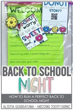 back to school night with donuts and candy