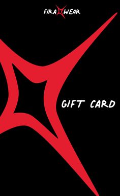 a black and red logo with the word gift card