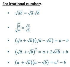 the formula for irrational numbers is shown