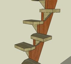 a drawing of a stair made out of wood