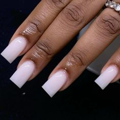 Plain Acrylic Nails, Girly Acrylic, Milky Nails, Hard Nails, Colored Acrylic Nails, White Acrylic Nails, Simple Acrylic Nails, Work Nails