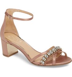 Jewel Badgley Mischka Giona Sandal (Women) | Nordstrom Rose Gold Sandals, Jewel Badgley Mischka, Holiday Shoes, Evening Sandals, Wedding Accessories Jewelry, Gold Sandals, Comfy Shoes, Badgley Mischka, Sandal Women