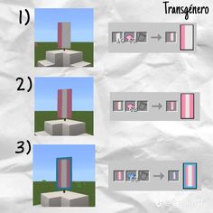 the instructions for how to make a cube in minecraft with pictures and text below