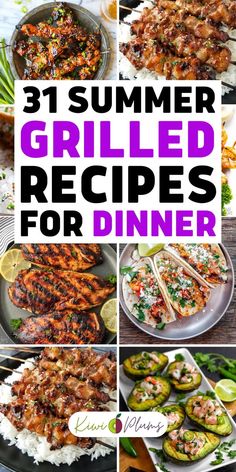 grilled recipes for dinner with text overlay