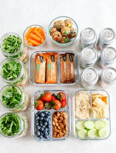 the contents of a healthy meal laid out in plastic containers