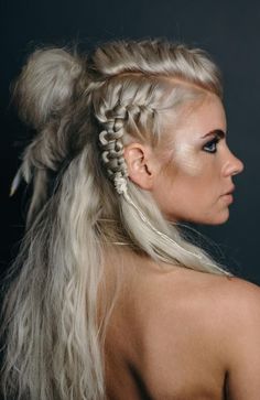 Viking Hairstyles For Women, Viking Hairstyles Female, Viking Hairstyle, Khaleesi Hair, Snake Braid, Viking Hairstyles, Mohawk Styles, Large Curls