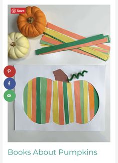 an image of books about pumpkins made out of construction paper and colored pencils