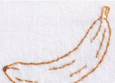 an embroidered piece of cloth with gold thread and beads hanging from it's sides