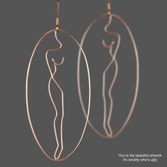 14k Rose Gold Filled Earrings Female Body Abstract Art - Etsy Unique Abstract Art, Handmade Gifts For Her, Wire Necklace, Handmade Wire Jewelry, Gold Filled Earrings, Female Body, Wire Earrings, Bridesmaid Earrings, Jewelry Earrings Hoops