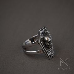 A skeleton skull ring is a striking and edgy piece of jewelry. It's a statement accessory that adds a touch of macabre and rebellion to your style, making it a bold choice for those who appreciate the unconventional and the mysterious. Wearing a skull ring is a way to express individuality and embrace the darker side of fashion with a touch of artistic flair. ◾️ SPECIFICATIONS ◾️ Material: 316 Stainless Steel Type: Handmade Ring Durable: Anti-scratch / Waterproof / No Rust / No Tarnish Warranty: Edgy Adjustable Rings For Halloween, Adjustable Edgy Halloween Rings, Gothic Skull Open Ring Gift, Edgy Silver Skull Ring As Gift, Edgy Silver Skull Ring For Gift, Edgy Halloween Rings For Gift, Gothic Skull Ring Metal Gift, Gothic Metal Skull Ring Gift, Punk Skull Rings As Gift