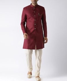 INDOWESTERN WITH CHURIDAR PAJAMA FOR MEN Soft plain indowestern sherwani with pajama Designed with a mandarin collar with buttoned front, pocket square and full sleeves. Accompanied by a pair of pajama Do Note: All Accessories shown are for styling purpose only. Buttons are a part of adornment and it can vary in design. Slight color variation may occur due to photographic reasons. * Blazer Features Semi Padded shoulder for a formal silhouette Stand Mandarin Collar Boat-shaped breast pocket Half-canvas construction * Pattern: solid * Limited quantity, Seasonal collection. We change our fashion very frequently. Grab it before it disappears. * Medium to Heavy weight fabric. Made for all climates. **VISIT OUR ETSY STORE FOR MORE PRODUCTS** WE HAVE COLLECTION FOR WEDDING SUIT, COCKTAIL PARTY SU Traditional Nehru Jacket For Groom, Traditional Nehru Jacket For Wedding Festivals, Traditional Nehru Jacket For Wedding And Diwali, Traditional Bandhgala For Groom At Festivals, Traditional Nehru Jacket For Wedding And Festive Occasions, Long Traditional Wear For Groom On Eid, Diwali Bandhgala With Pallu For Groom, Festive Wedding Traditional Nehru Jacket, Traditional Long Wear For Groom On Eid