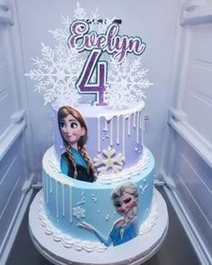 Frozen Birthday Cakes Ideas, Elsa And Anna Cake Ideas, Elsa Anna Birthday Cake, Frozen Cake 2 Tier, 2 Tier Frozen Birthday Cake, Frozen Sheet Cake Ideas, Frozen Cakes For Girls Birthday, Anna Cake Frozen, Frozen 3rd Birthday Cake