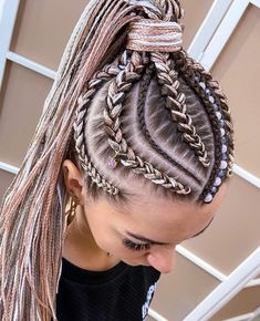 Braids For Long Hair White Women, High Ponytail Cornrows, Cool Braided Hairstyles, Braids For White Women, Viking Hairstyles, Vacation Hair, Dutch Braid Hairstyles, Rave Hair, Summer Braids