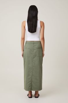 Ryder Utility Maxi SkirtCotton On Women - Ryder Utility Maxi Skirt - KhakiCotton On | Women | ClothingCotton On | Women | ClothingCotton On | Women | Clothing Versatile High Waist Maxi Skirt For Spring, Green Cotton Maxi Skirt, Relaxed Full-length Cotton Maxi Skirt, Casual Full-length Lined Skirt, Casual Full-length Relaxed Skirt, Full Length Cotton Summer Skirt, Full Length Cotton Skirt For Summer, Summer Full Length Cotton Skirt, Versatile Cotton Lined Skirt Bottoms