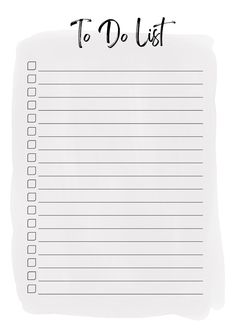 a to do list with the words to do list written in black ink on white paper