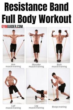 an image of a man doing resistance band full body workout