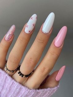 Pink And White Nails, Pink White Nails, Baby Pink Nails, White Nail Designs, Elegant Nails