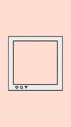 a drawing of a square frame with hearts on it