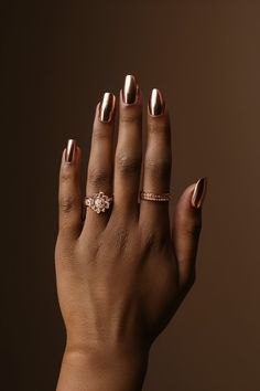 Add some shimmer with metallic magic summer nails. They are sure to turn heads! Click to see more and follow us for more ideas. Summer Shimmer Nails, Summer Nails For Black Women, Black Woman Nails Dark Skin, Metallic Nail Colors, Bronze Nails, Metallic Nail Art, Classic French Manicure, Nail Shimmer, Metallic Nails