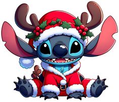 Sublimations Designs, Christmas Kawaii, Lilo And Stitch Characters, Lilo Und Stitch, Stitch Character, Lilo Et Stitch, Clipart Christmas