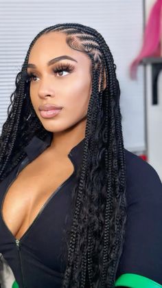 Box Braids Hairstyles For Big Foreheads, Bernice Burgos Braids, Large Braid Styles, Getting Hair Done, Rich Girl Era, Long Braided Hairstyles, Level Up Your Life, Cornrows Braids For Black Women, Create Your Dream Life