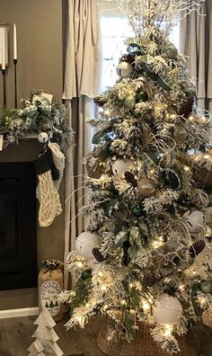 a decorated christmas tree in a living room