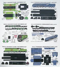 an old poster shows different types of trains