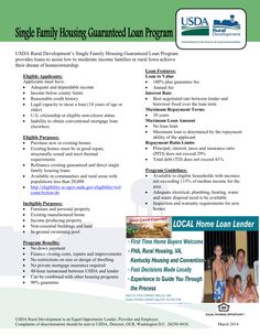 a flyer for the local housing loan program, with images of people and their families