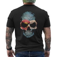 Shop Colorado Flag Skull Men's T Shirt Back Print. Available on many styles, sizes, and colors. T Shirt Back Print, Shirt Back Print, Colorado Flag, Red Tee, Funny Graphics, Tall Guys, Retro Chic, Mens Crew Neck, Big And Tall