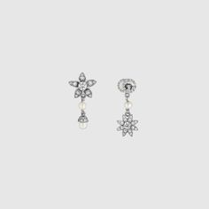 Luxury Jewelry Earrings, Vivienne Westwood Jewellery, Gucci Jewelry, Diamond Supply, Flower Motif, White Gold Earrings, Gold Flower, Girly Jewelry, Fine Earrings