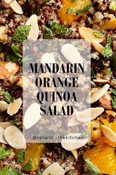 mandarin orange quinoa salad with almonds and spinach