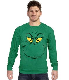 PRICES MAY VARY. Cotton Blend,Heather Pull On closure Color: Green Material: Cotton Blend Size: Adult Fit: Standard Slim Are you looking for an despicably ugly Christmas sweatshirt? If so, look no further than this Grinch sweatshirt! Featuring a faux sweater print of the Grinch's despicable face. You will love wearing this classic sweater to all your Holiday parties and gatherings! This green, standard fit adult sweatshirt is made 50% cotton / 50% polyester. Be sure to check out our Size Chart t Grinch Sweatshirt, Dr Seuss Grinch, Sweater Print, Grinch Face, Classic Sweater, Heather Green, Adulting Shirts, Guys Be Like, Green Christmas