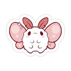 an animal sticker with ears and stars on it