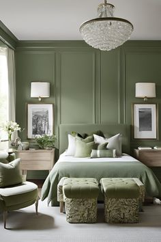 Create a cozy haven with these sage green bedroom ideas! 🌿 From soft textiles to elegant accents, learn how to infuse your space with warmth and tranquility. Perfect for a relaxing retreat. #SageGreenBedroom #CozyBedroom #HomeDecor #InteriorInspiration #BedroomIdeas Green Bed