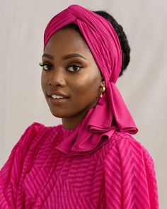 Ribbed Stretch Head Wraps Pink Headwrap, Headshots Women, Hair Wrap Scarf, Pink Head, Black Magic Woman, Natural Hair Inspiration